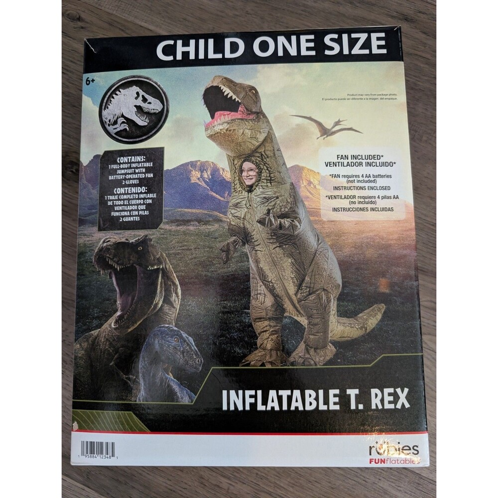 Jurassic World Inflatable T-Rex One Size Halloween Costume Rubies Child Dinosaur